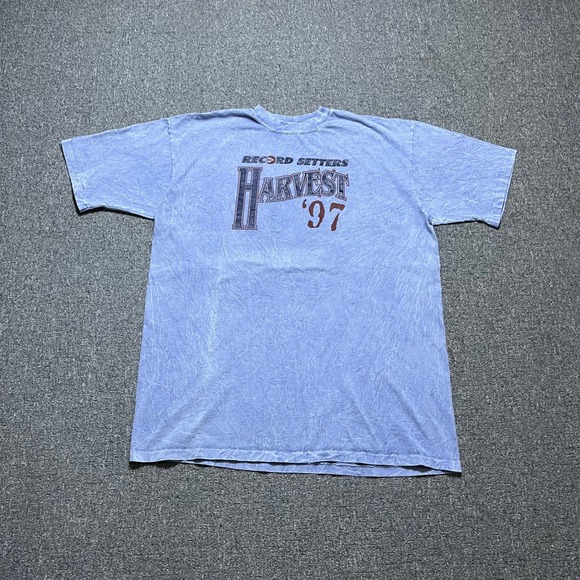 Vintage Copa Banana XL Blue Acid Wash Cargill Record Setters Harvest 97 Shirt